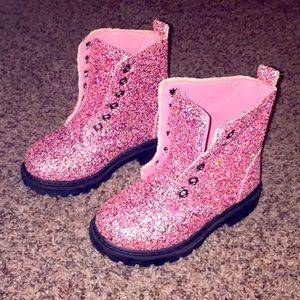 hardly worn glittery combat boots